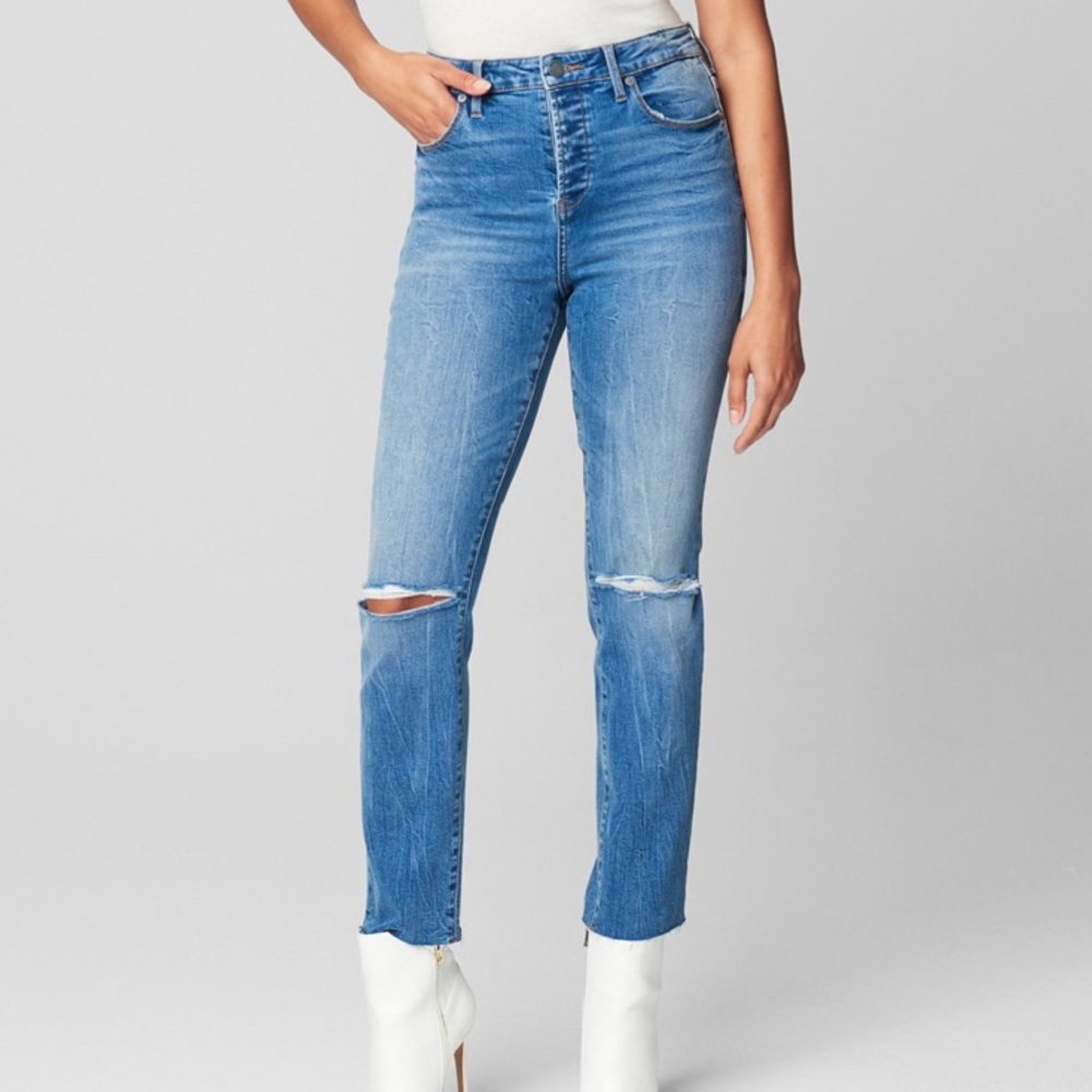 Blank NYC High Rise Madison Crop Jeans Distressed